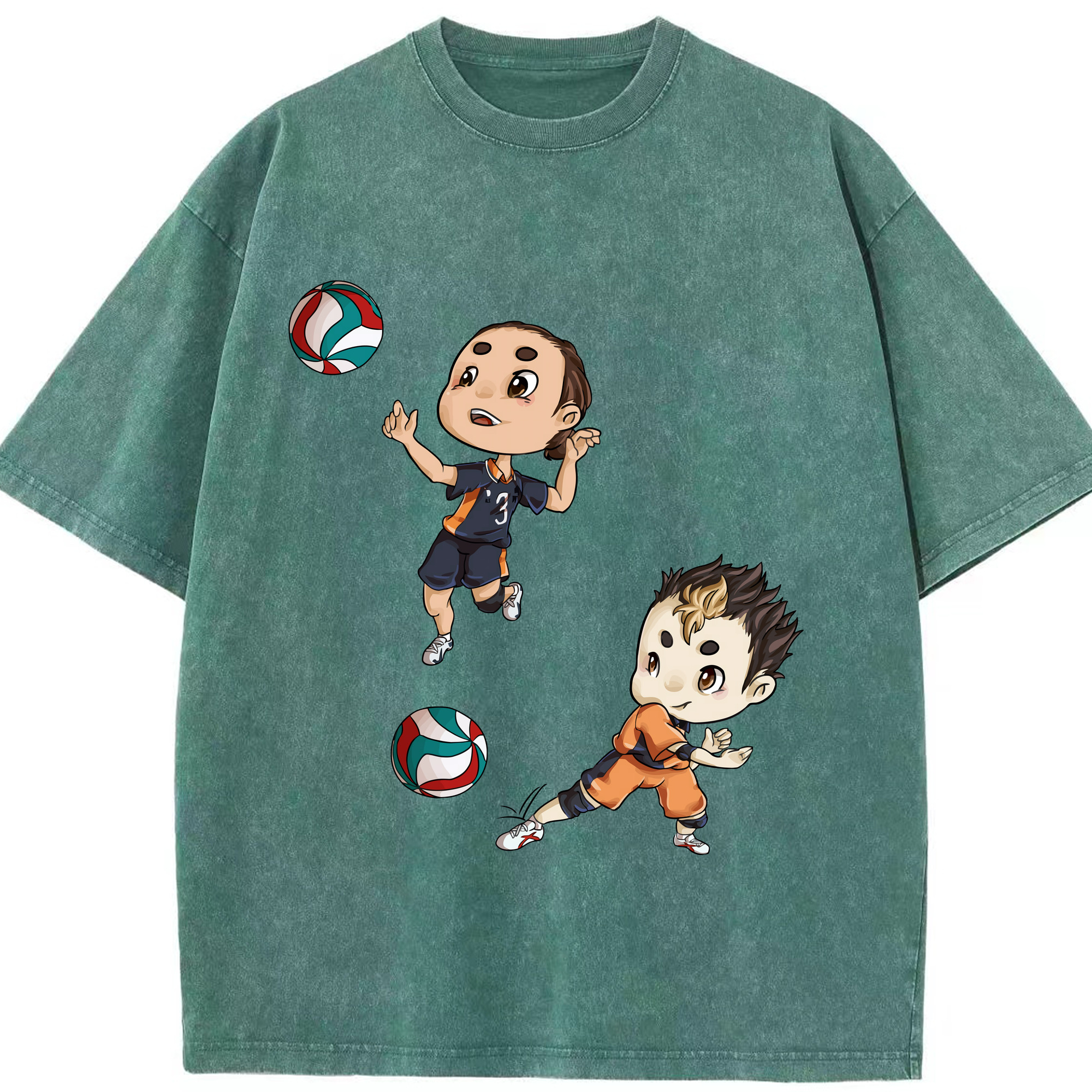 （画像用） ハイキュー!! Haikyu!! 綿100% ヴィンテージ風 半袖Tシャツ（フロントプリント）